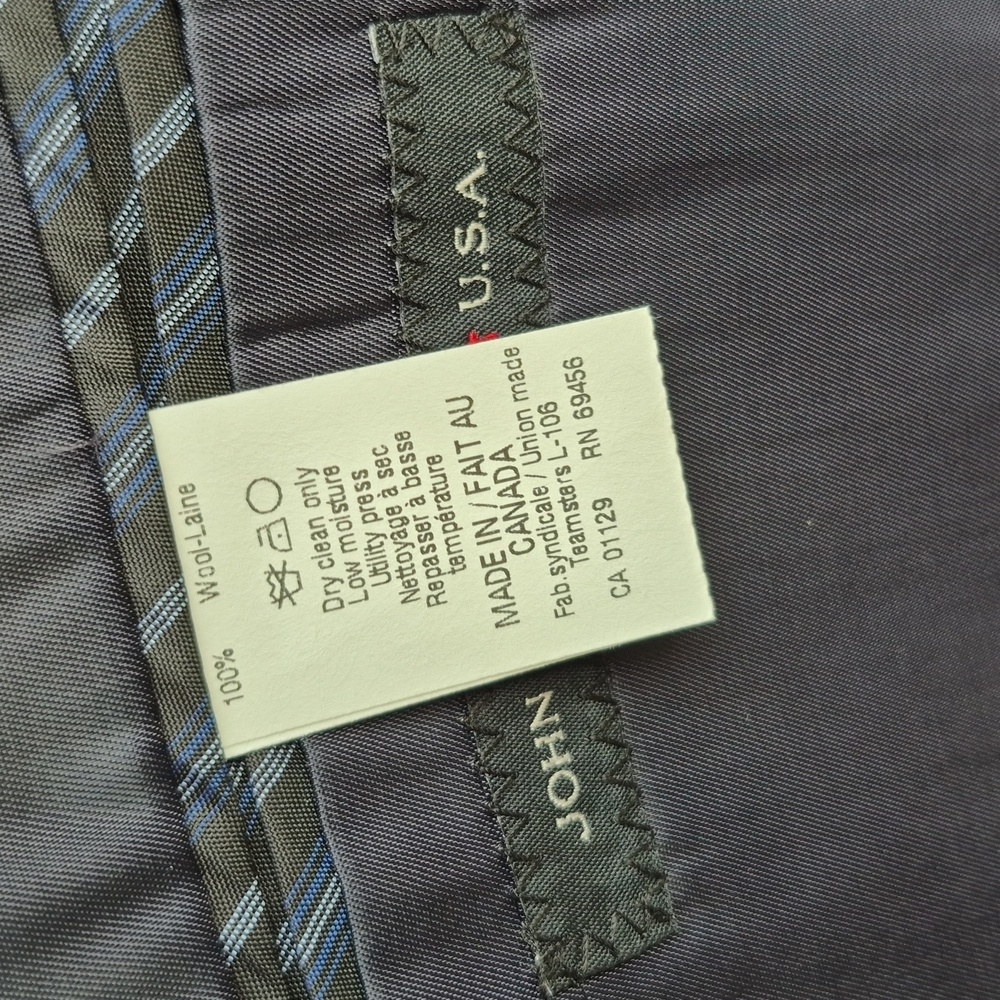 John Varvatos Recent Canada Solid Dark Navy Wool … - image 6